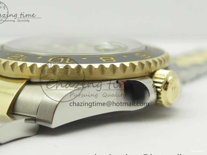 Edition GMT-Master II (Correct 1:1 Best 904L Hand Noob A3187 116713 Stack) LN YG Wrapped Steel Black Ceramic Thick 0209